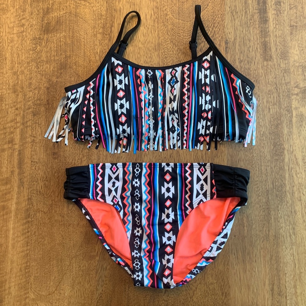 Fringed bikini big girls size 16